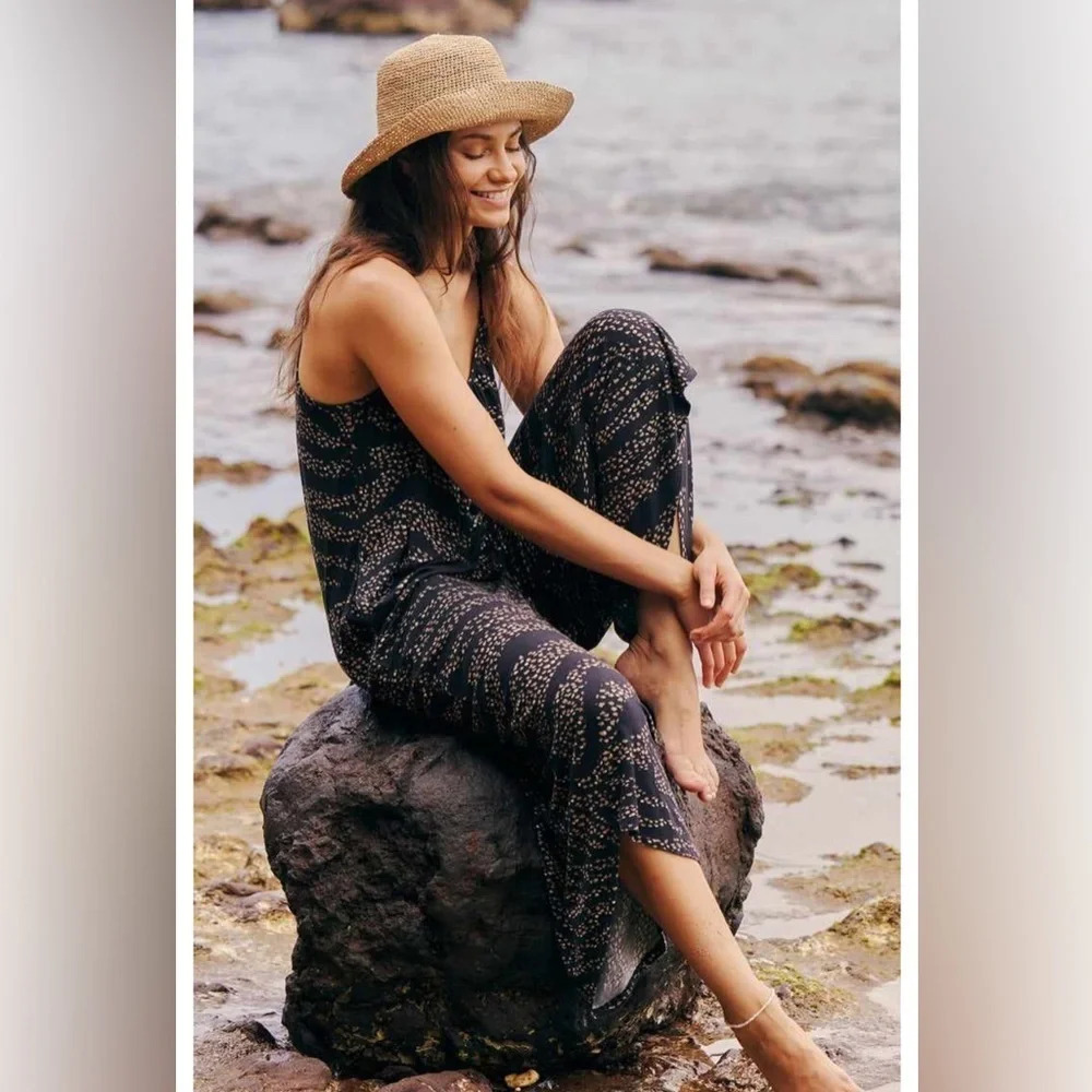 Z Supply Black and Gold Jumpsuit